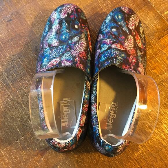 Alegria Lauryn Feather Weight Slip on Loafer Shoe 40 Wide 9.5 - 10 Pink Blue - Picture 5 of 10